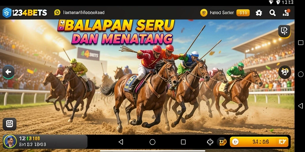 Tampilan gameplay balapan seru di 1234BETS