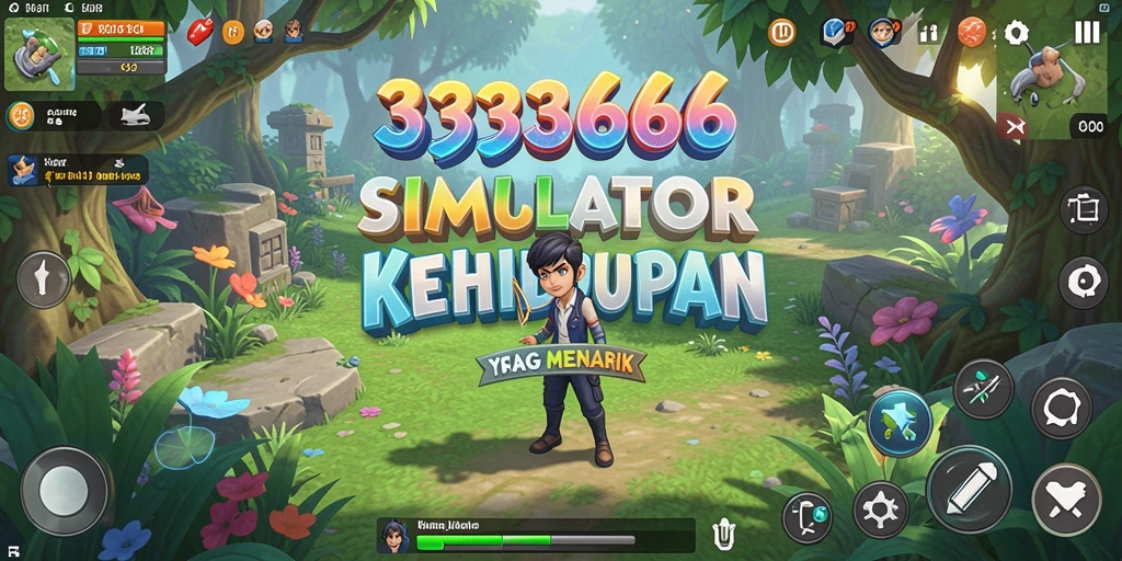 Tampilan gameplay <strong>333666</strong> dengan karakter yang berinteraksi di dunia simulasi.