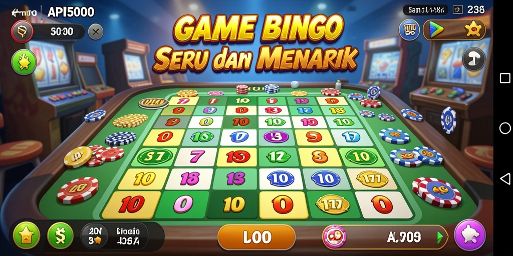 Tampilan dinamis dan seru dari gameplay Bingo API5000.