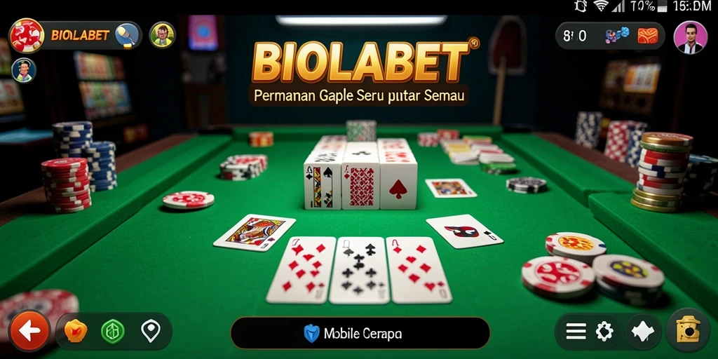 Tampilan gameplay seru Gaple di BIOLABET.