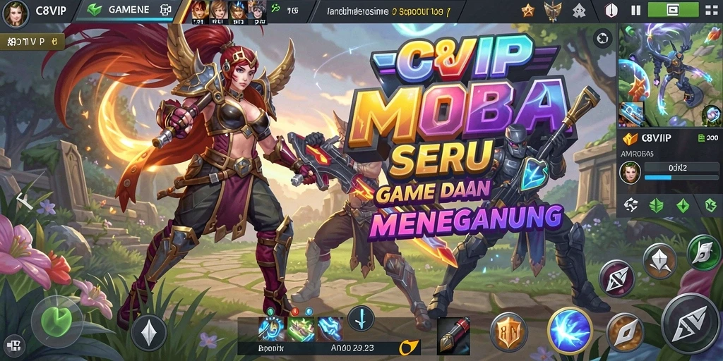 Tampilan screenshot C8VIP dengan aksi gameplay MOBA yang seru.