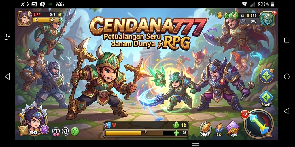 Screenshot CENDANA777 menampilkan aksi seru dalam pertarungan RPG.