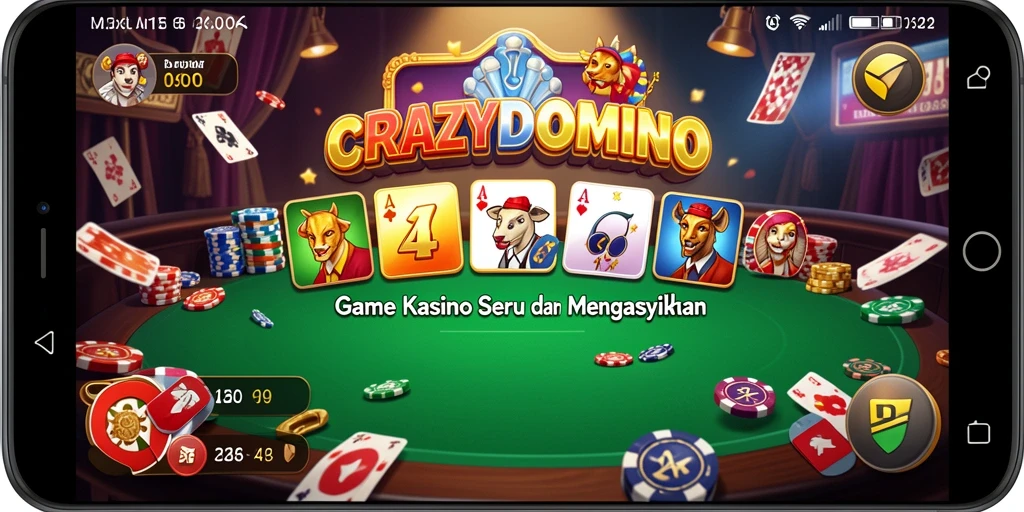 Screenshot gameplay seru CRAZYDOMINO dengan tampilan menarik.