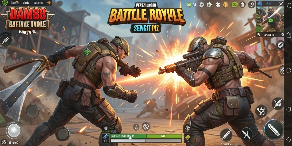Gameplay menegangkan dalam DAM88 saat bertarung dengan pemain lain.