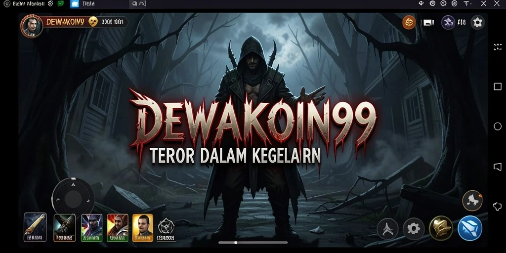 Tangkapan layar dari gameplay seram DEWAKOIN99 yang menampilkan suasana mencekam.