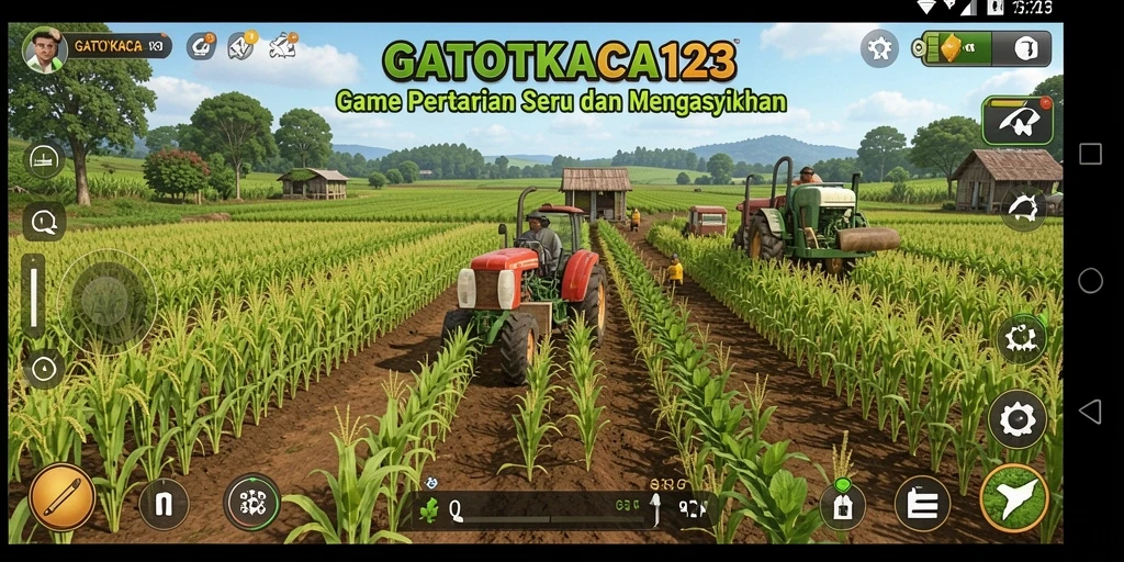 Tampilan menarik dari gameplay GATOTKACA123 dalam pertanian.