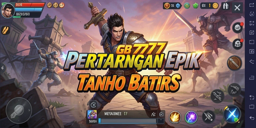 Screenshot permainan GB777 menampilkan pertarungan seru dan karakter mendebarkan.