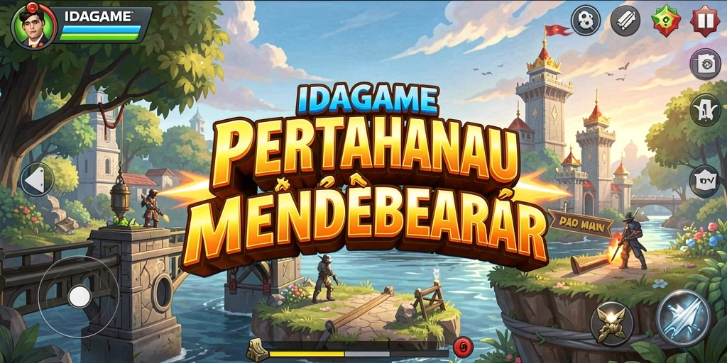 Tampilan gameplay seru di IDAGAME dengan strategi Tower Defense.