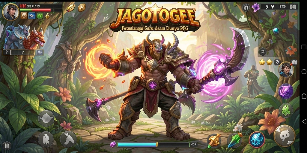 Screenshot gameplay menampilkan aksi seru dari karakter dalam JAGOTOGEL.