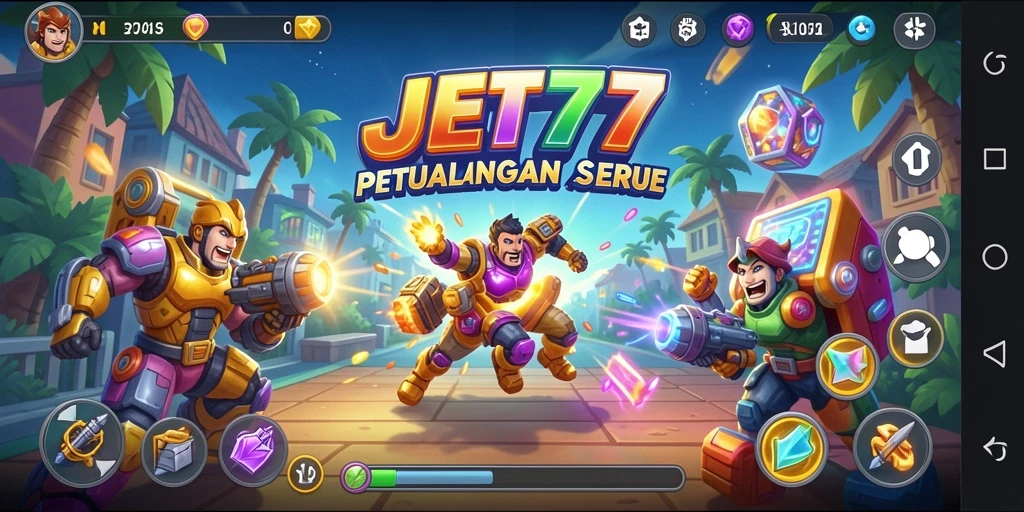 Tampilan gameplay JET77 yang menegangkan dan penuh aksi.