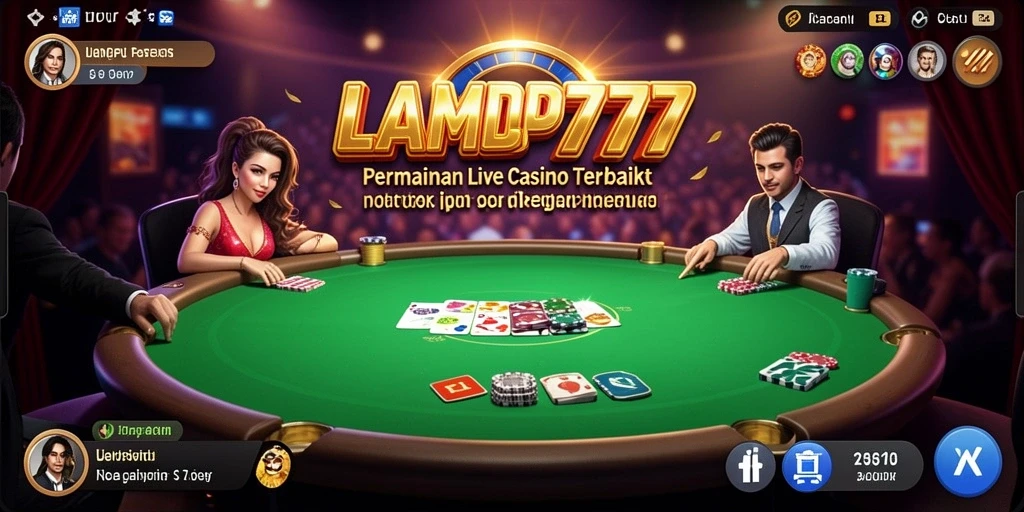 Screenshot LAMPU777 menampilkan dealer langsung dalam permainan kasino.
