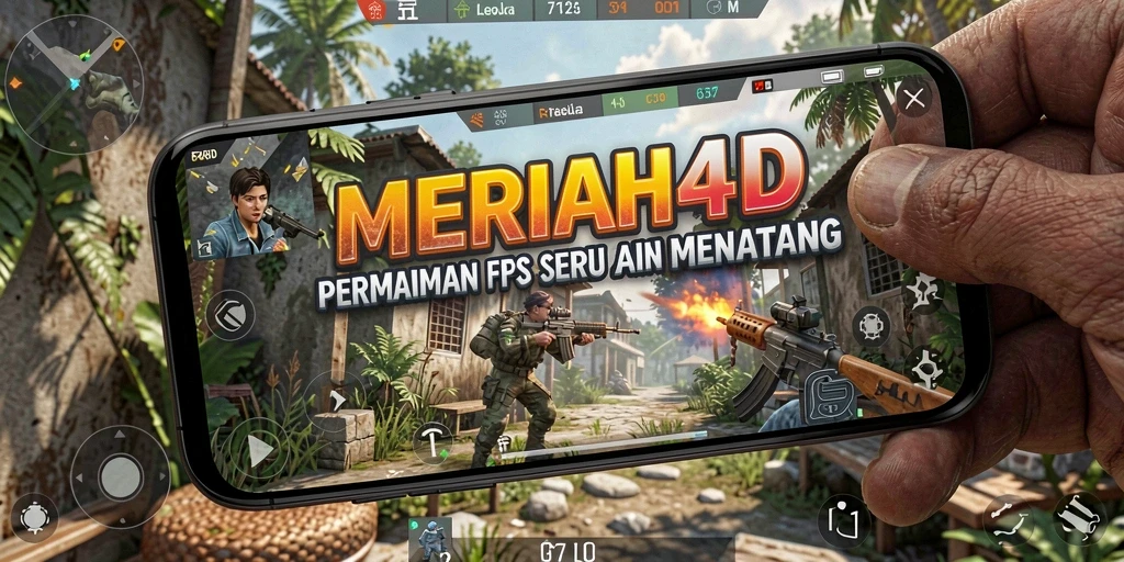 Screenshot gameplay MERIAH4D menampilkan aksi FPS yang intens.