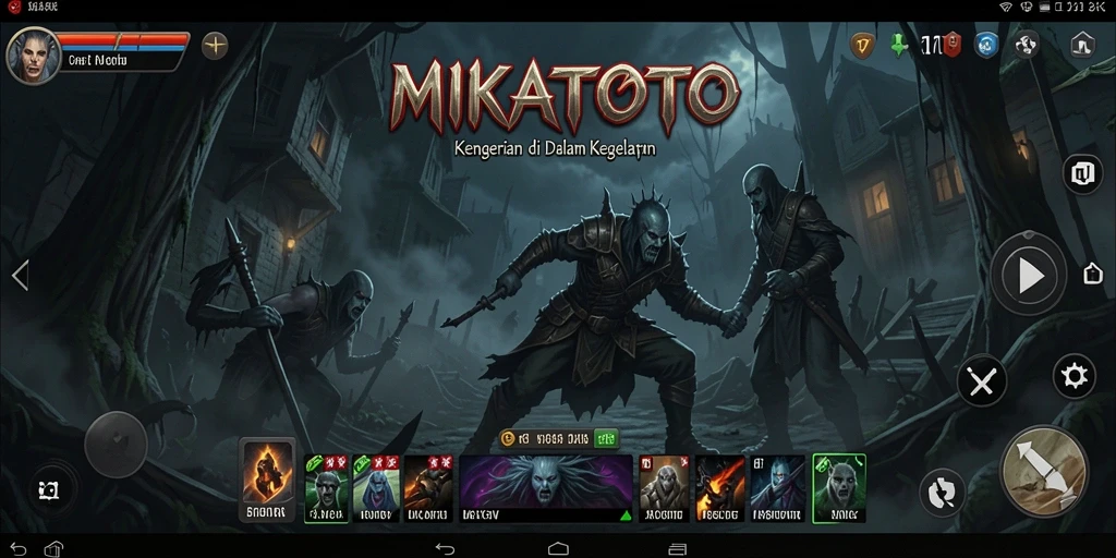 Gameplay MIKATOTO yang mencekam dengan suasana horor.