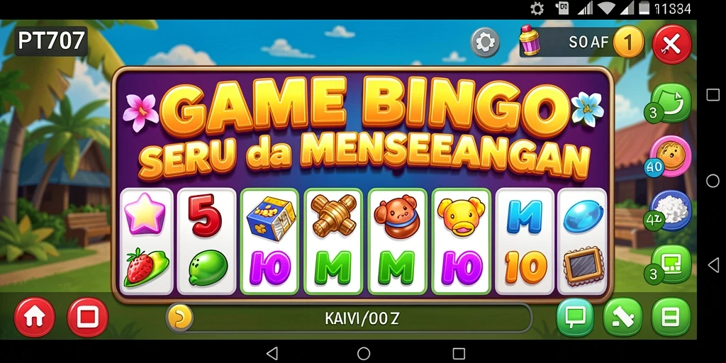 Screenshot gameplay PT707 menampilkan suasana seru permainan Bingo.