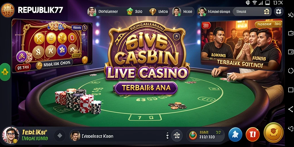 Screenshot gameplay Live Casino yang menampilkan dealer profesional dan permainan menarik.