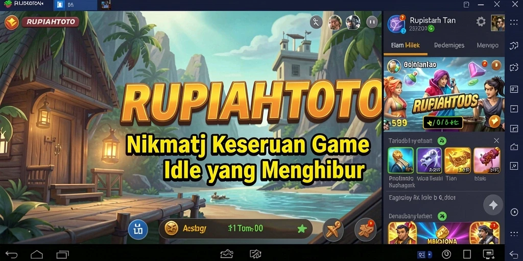 Screenshot gameplay <strong>RUPIAHTOTO</strong> menampilkan keseruan dan interaksi pemain dalam mode Idle.