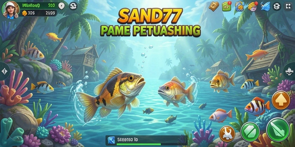 Tampilan gameplay SAND77 dengan pengalaman memancing yang menarik.