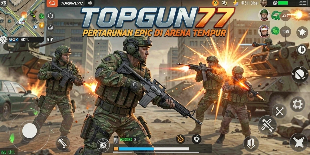 Screenshot utama gameplay Fighting yang mendebarkan di TOPGUN77.