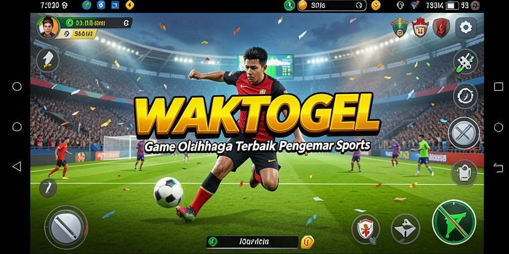 Tampilan gameplay dinamis dan interaktif dari WAKTOGEL yang menggambarkan berbagai olahraga.