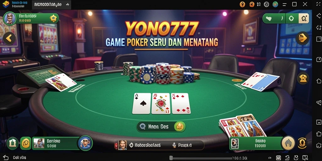 Tampilan gameplay seru YONO777 saat bermain poker.